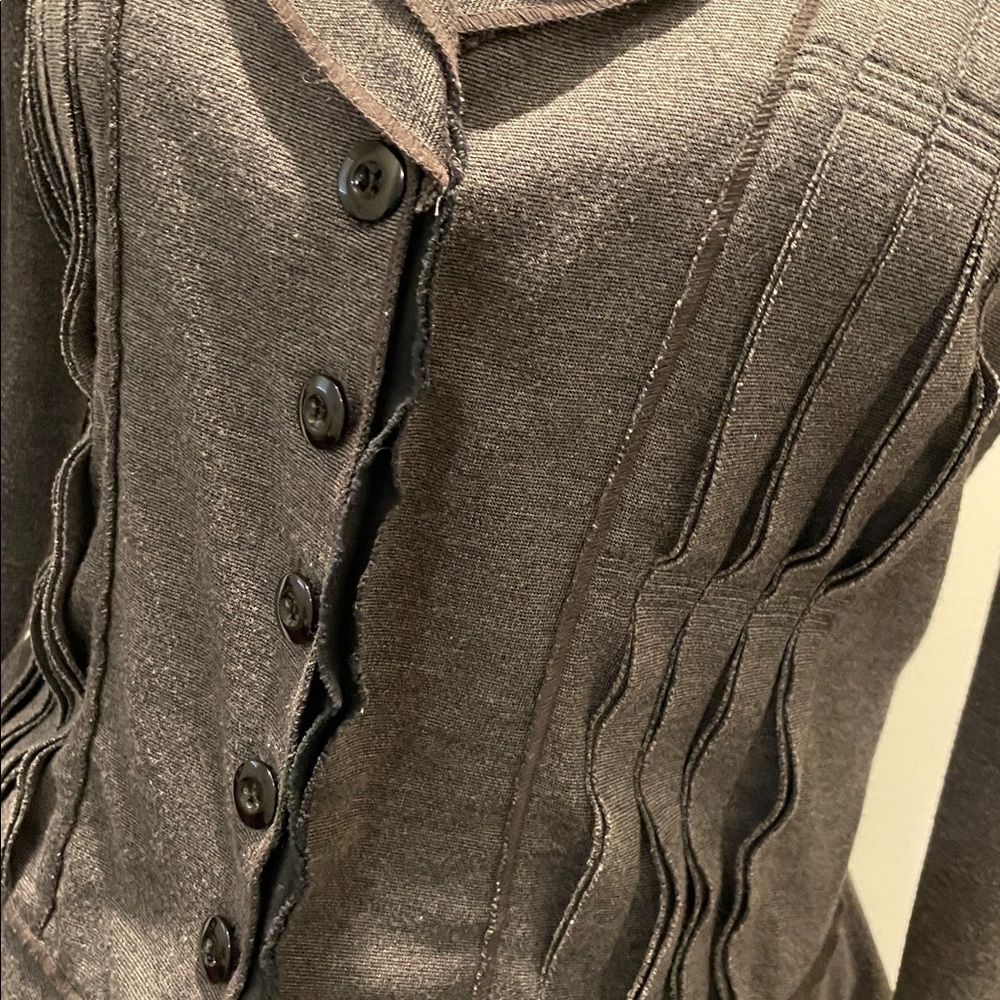 Nine West Fitted Jacket Women Size S Charcoal Shabby Chic Goth Alternative